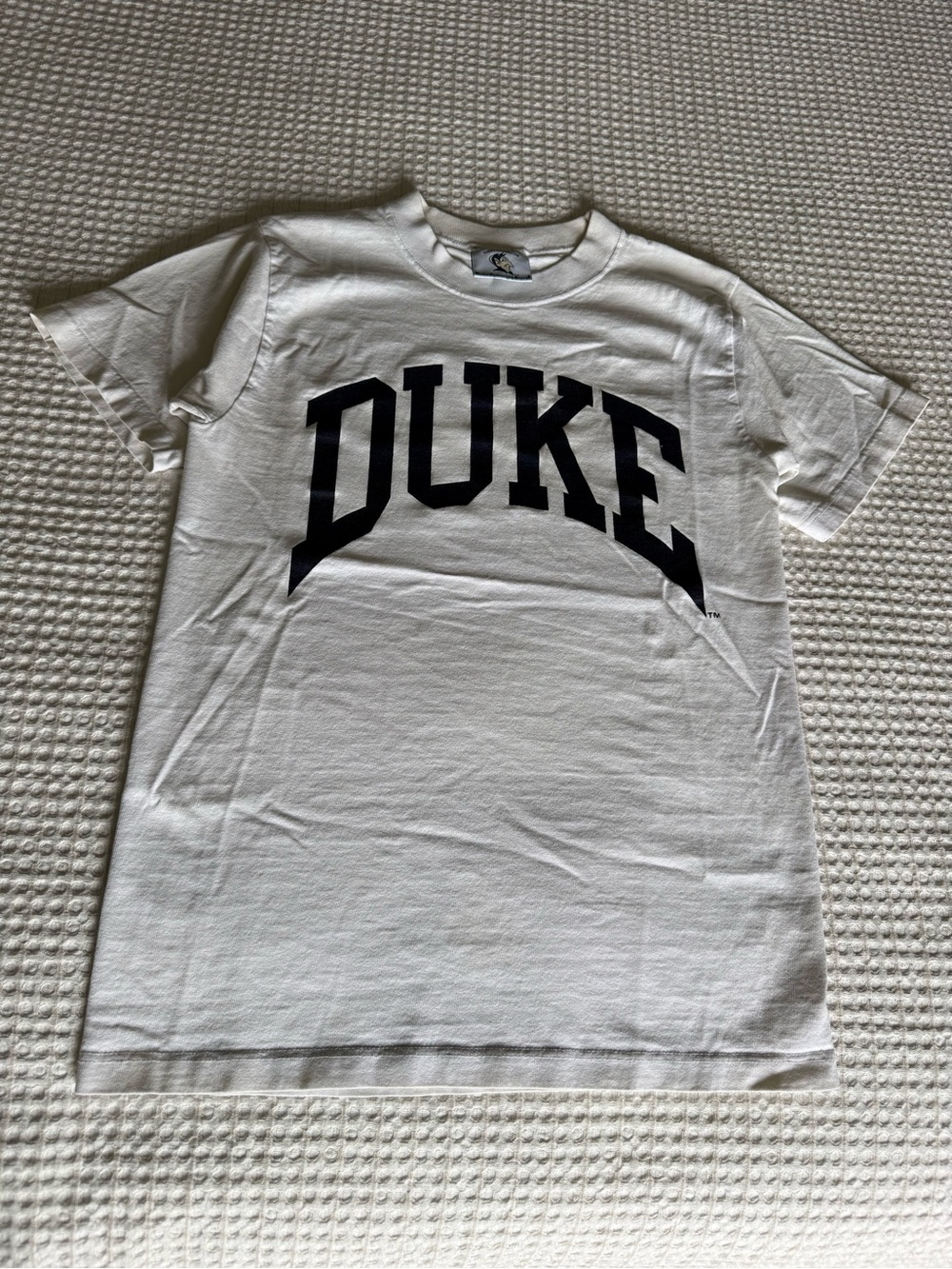 Vintage 1990s Duke University White Graphic Crewneck Tee single stitched - Picture 2 of 6